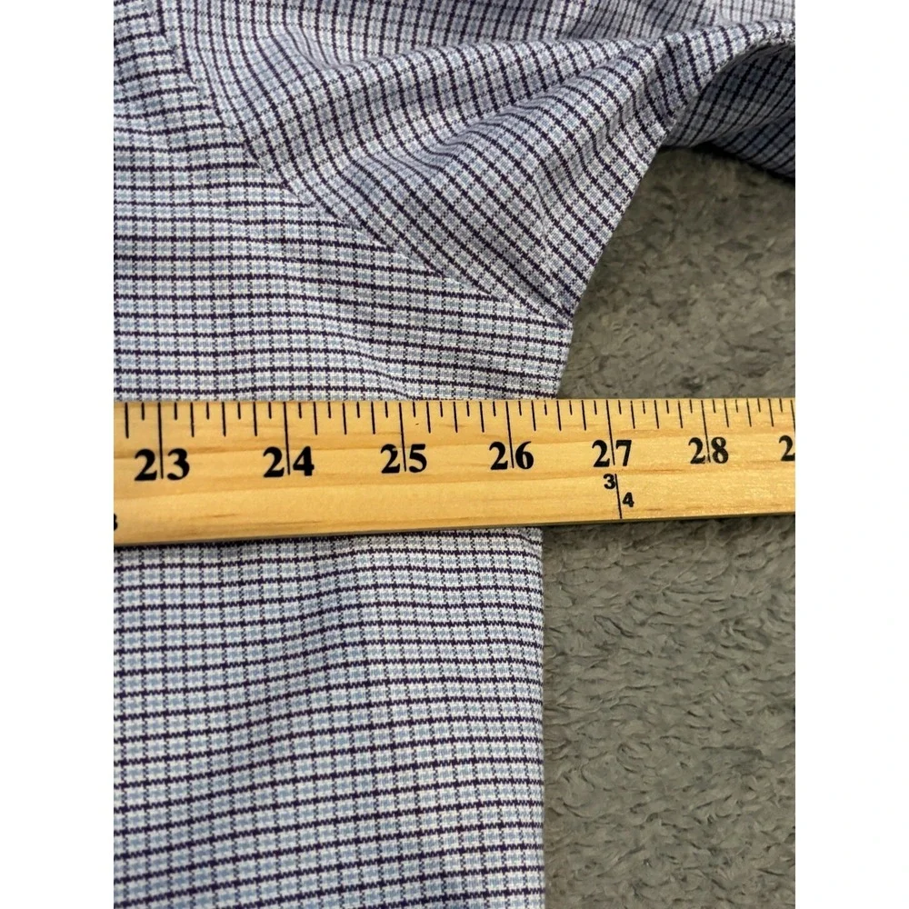Vintage Polo Ralph Lauren Yarmouth Oxford Shirt Mens 16.5 Blue Plaid Flesh Pony